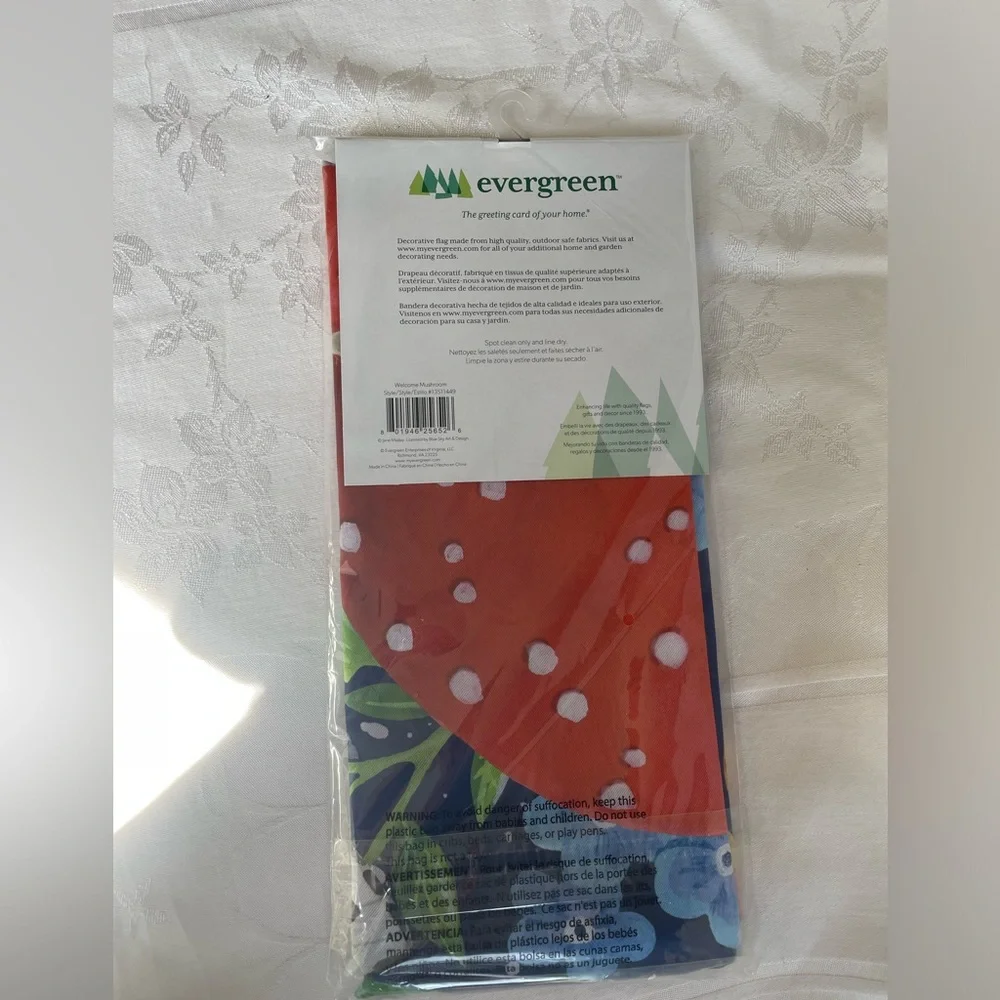 Mushrooms Butterfly Floral Welcome Garden House Flag 29”x43” Decorative